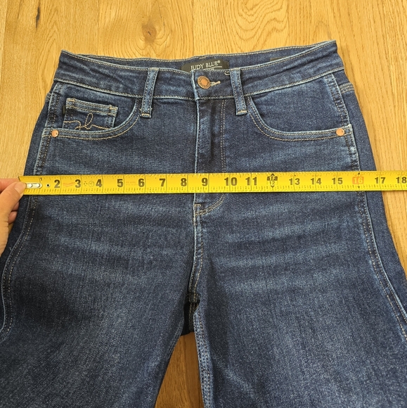 Judy Blue Cropped High Rise Straight Dark Wash Jeans Size 3 Or 26 - Picture 6 of 13